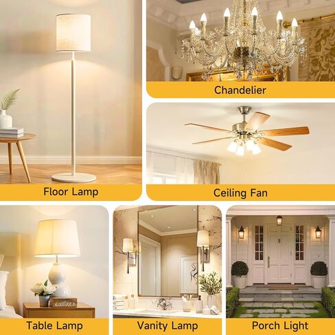 SHINESTAR 6-Pack E12 LED Bulb, 40W Equivalent, 2700K Warm White, A15 Candelabra Base Ceiling Fan Light Bulbs, Non-Dimmable in Saudi Arabia