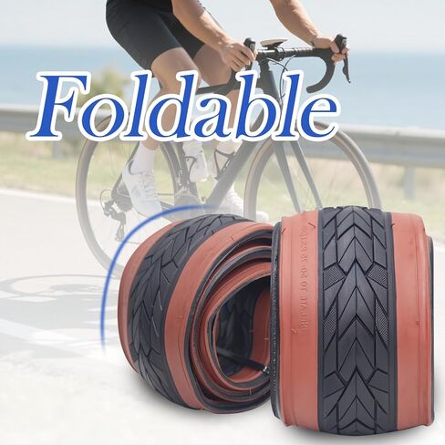 SIMEIQI 700x35C/37-622 Bike Tires and Inner Tubes with Presta Valves 2 Pack 700C Road Bike Tires Black Wall or Brown Wall for Hybrid Bicycles Tyres in Kuwait