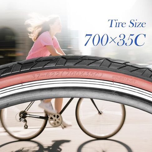 SIMEIQI 700x35C/37-622 Bike Tires and Inner Tubes with Presta Valves 2 Pack 700C Road Bike Tires Black Wall or Brown Wall for Hybrid Bicycles Tyres in Kuwait