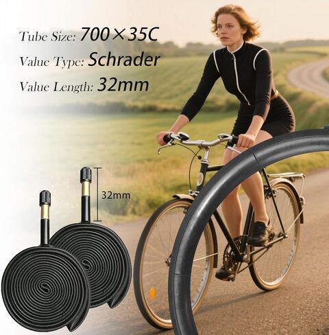 SIMEIQI 700x35C/37-622 Bike Tires and Inner Tubes with Presta Valves 2 Pack 700C Road Bike Tires Black Wall or Brown Wall for Hybrid Bicycles Tyres in Kuwait