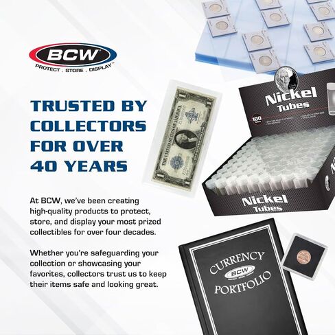 محفظة عملات BCW | منظم فاتورة صغير الحجم مع 10 صفحات مختومة بثلاثة جيوب | فينيل عالي التحمل، طبقات ملحومة | حجم الجيب 3 7/8 × 8 1/4 بوصة ألبوم مجموعة كتب العملات in Saudi Arabia