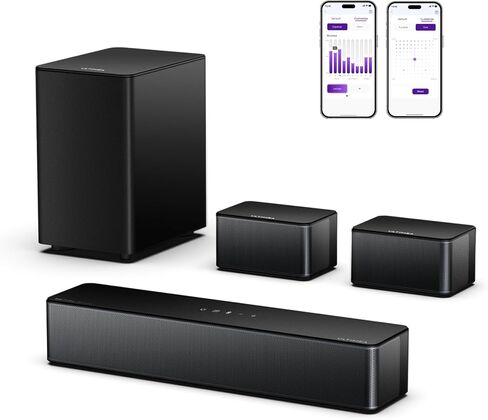 ULTIMEA 5.1 Sound Bar, 410W Dolby Atmos Surround Sound System for TV, 3D Sound Bars for Smart TV w/Subwoofer, Adjustable Surround & Bass, Home Audio w/APP Control, Poseidon D60(New 2025 Version) in Saudi Arabia