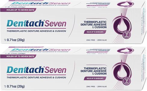 Denttach Denture Adhesive, Thermoplastic Denture Adhesive, Cushion, Reliner for Upper and Lower Dentures, Comfortable, Secure Denture Grip for Up to 7 Days, Non Glue, Zinc Free in Kuwait