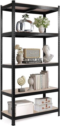 Heavy Duty 5 Tier Shelf - Garage Shelving Units with Shelves Rack, Display Shelves with a Max Load of 1900lbs, Basement Shelving for Garages, Sheds, Warehouses, Workshops Kitchen (Blue, S) in Saudi Arabia