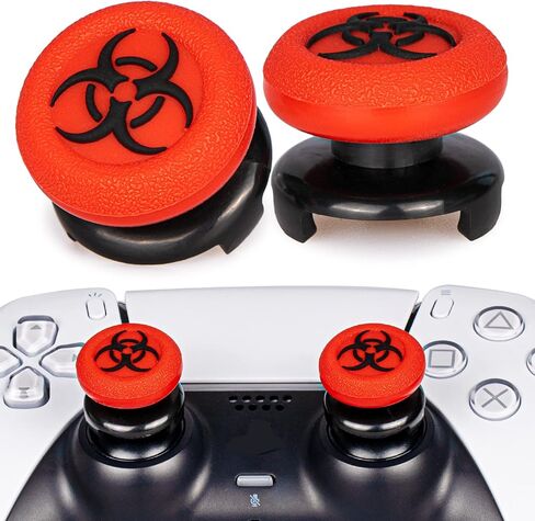 FPS Thumbstick Extender & 3D Texture Rubber Silicone Grip Cover 2 Sets for PS5 Dualsenese & PS4 Controller (Radiation Yellow) in Kuwait