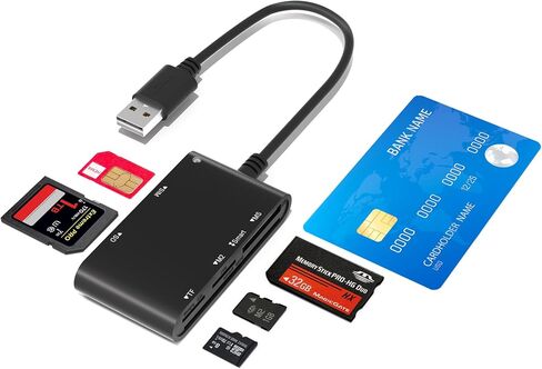 CFexpress Card Reader MemoryStick Pro Duo Adapter - USB 3.2 CFexpress Type A Card Reader for CFexpress A/SD/TF/CF/XD/MS Card, 6-IN-1 CFexpress Compact Flash Memory Stick XD Read 6 Cards Simultaneously in Kuwait