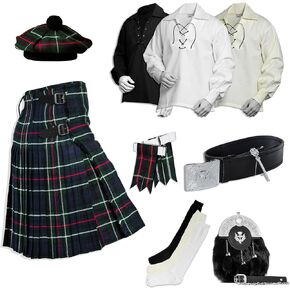 Scottish Kilt for Men - 09 Pcs Kilt Accessories for Men, Wedding Scottish Outfit, Mackenzie, 42 in Saudi Arabia