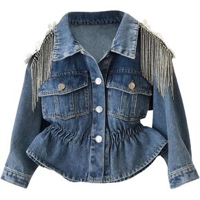 WELAKEN Girls Denim Jackets – Trendy Button-Up Outerwear for Kids in Kuwait