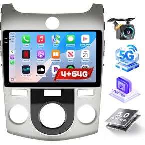 Roinvou 8 Cores 4+64G Android Radio Upgrade for Kia Forte Cerato K3 2008-2012(Manual A/C), 9'' HD Touchscreen with Wireless CarPlay Android Auto GPS Navigation WiFi Backup Camera Mirror Link BT RDS in Saudi Arabia