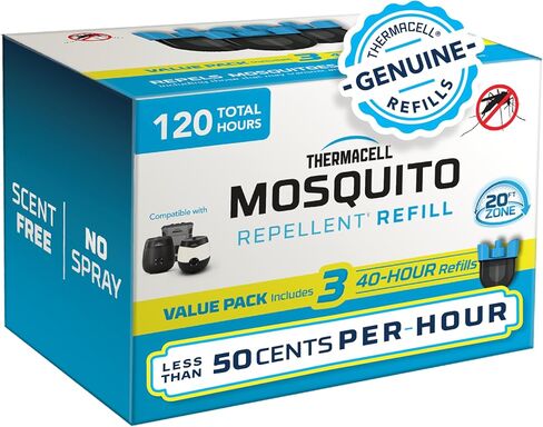 Thermacell إعادة شحن البعوض rebeller. توفر الصيغة المتقدمة طاردها منطقة حماية 20 قدمًا ؛ متوافق مع Thermacell E-Series & Radius فقط ؛ لا deet أو رش أو لهب in Kuwait