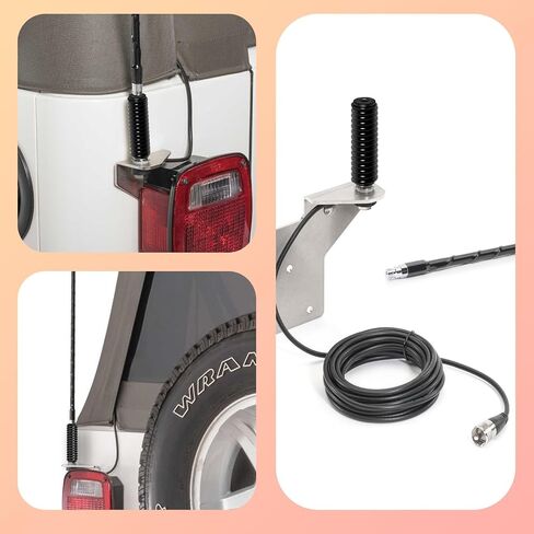 Wadoy SS-3H CB Antenna Spring Mount Heavy Duty Stainless Steel CB Springs (2PCS) fit Mobile/in-Vehicle CB Radio Antenna Mount up to 60" Long and 3/8", 24 Threads - 305311SS in Kuwait