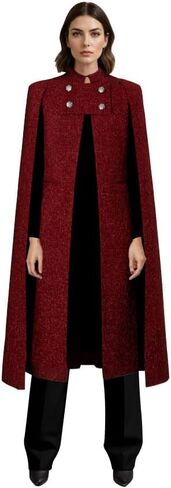 CHIC STAR Womens Tweed Cape Duster Coat in Saudi Arabia