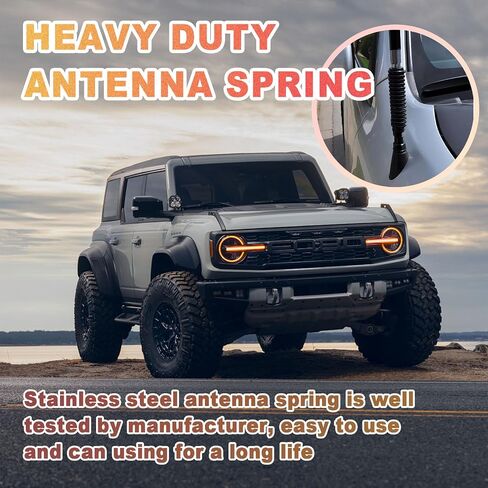Wadoy SS-3H CB Antenna Spring Mount Heavy Duty Stainless Steel CB Springs (2PCS) fit Mobile/in-Vehicle CB Radio Antenna Mount up to 60" Long and 3/8", 24 Threads - 305311SS in Kuwait