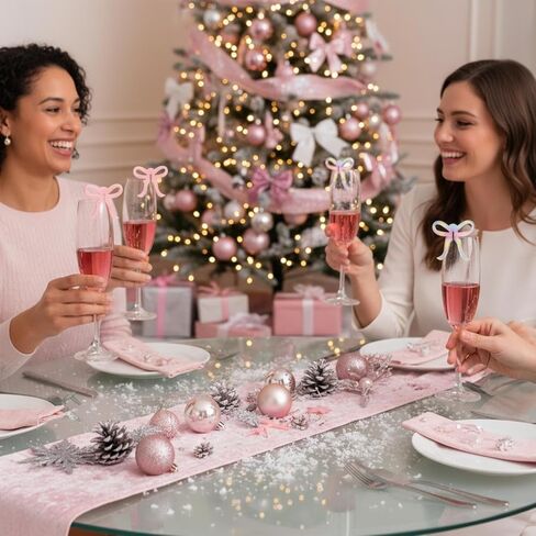 36 Pcs Bow Drink Markers Drink Tags Bow Cup Acrylic Tags Bow Party Favors Coquette Birthday Party Tying the Knot Bachelorette Party Girly Ribbon Party Bow Themed Party Decorations in Kuwait