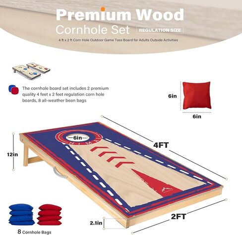 مجموعة ألواح كورنهول من هيمال للأماكن الخارجية، اختر من بين لوحات ألعاب مقاس 4 × 2 قدم أو 3 × 2 قدم تتضمن 8 أكياس رمي بفتحة الذرة in Kuwait