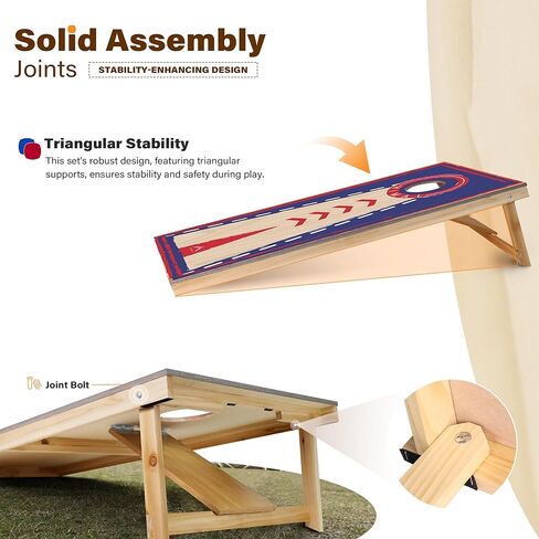 مجموعة ألواح كورنهول من هيمال للأماكن الخارجية، اختر من بين لوحات ألعاب مقاس 4 × 2 قدم أو 3 × 2 قدم تتضمن 8 أكياس رمي بفتحة الذرة in Kuwait
