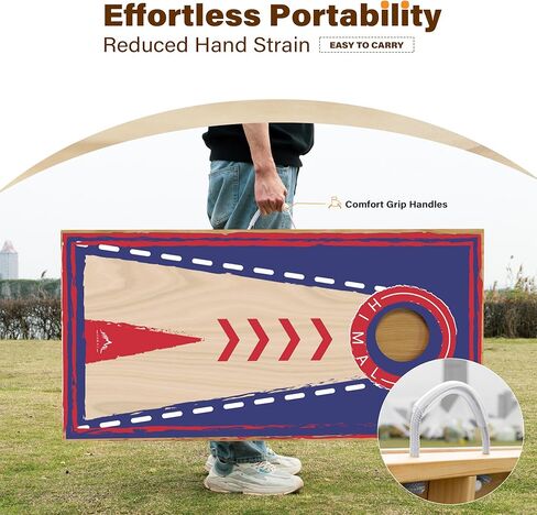 مجموعة ألواح كورنهول من هيمال للأماكن الخارجية، اختر من بين لوحات ألعاب مقاس 4 × 2 قدم أو 3 × 2 قدم تتضمن 8 أكياس رمي بفتحة الذرة in Kuwait