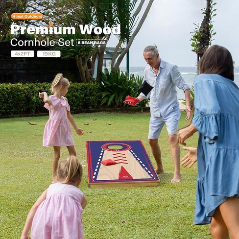 مجموعة ألواح كورنهول من هيمال للأماكن الخارجية، اختر من بين لوحات ألعاب مقاس 4 × 2 قدم أو 3 × 2 قدم تتضمن 8 أكياس رمي بفتحة الذرة in Kuwait