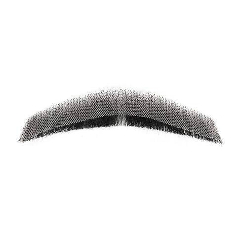 Gx Beauty Fake Realistic Mustache, 100% Human Hair Full Hand Tied Fake Beard, Resilient and Long-Lasting, Lace Invisible Fake Facial Hair for Cosplay, Halloween Costumes, and Drama Movie Makeup(Black) in Kuwait