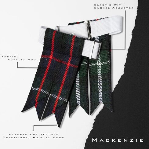 Scottish Kilt for Men - 09 Pcs Kilt Accessories for Men, Wedding Scottish Outfit, Mackenzie, 42 in Saudi Arabia