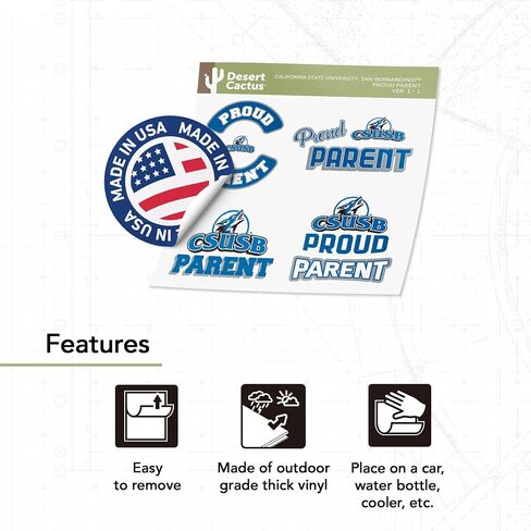 Desert Cactus University of Michigan Sticker Wolverines UM U of M Go Blue Hail Vinyl Decal Laptop Water Bottle Car Scrapbook Sheet (Proud Parent Sheet) in Saudi Arabia