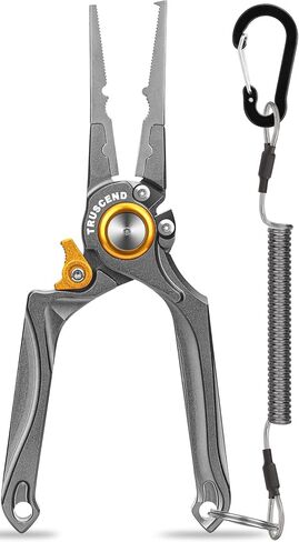 TRUSCEND Fishing Pliers Sheath, 360-Degree Rotatable Belt Clip, Comes with Coiled Lanyard, Fishing Accessiores for Men in Saudi Arabia