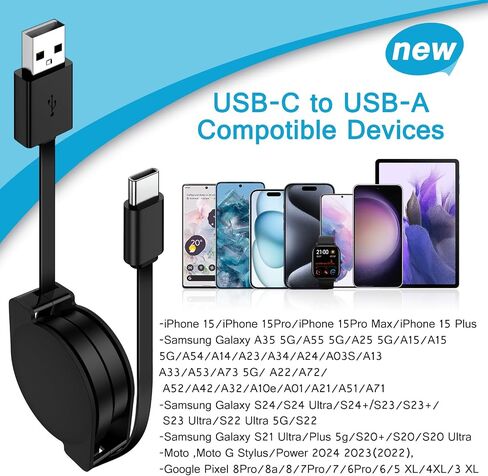 كابل شاحن 6FT C سلك شحن سريع من النوع C شاحن هاتف أندرويد للسيارة Moto G Stylus/Play/Power، Razr، Samsung Galaxy S24/A15/A54/A14/S23/S22/S21/S20، A13/A33/A53/A73، جوجل بيكسل 8 برو 7 ايه 7 6 5 4 3 in Kuwait