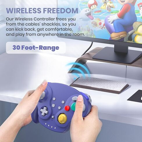 Wireless Controller for Switch/Lite/Switch Online, NGC Style Pro Controller Compatible with PC/Steam - (Built-in Rumble) (Rechargeable) (NFC)- Black in Kuwait