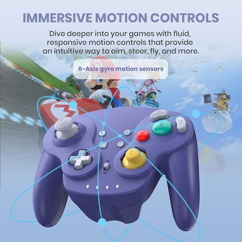 Wireless Controller for Switch/Lite/Switch Online, NGC Style Pro Controller Compatible with PC/Steam - (Built-in Rumble) (Rechargeable) (NFC)- Black in Kuwait