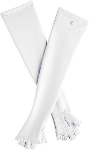 Coolibar UPF 50+ Unisex Perpetua UV Long Fingerless Sun Gloves, Sleek Grey, X-Small, Solid - Sun Protective in Saudi Arabia