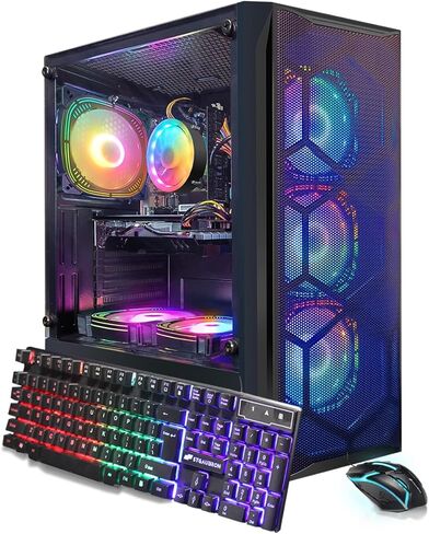 كمبيوتر سطح المكتب للألعاب STGAubron، GeForce RTX 3070 8G، Intel الجيل الحادي عشر Core i7-11700KF حتى 5.0G، 32G DDR4، 2T SSD، 600M WiFi، BT 5.0، مروحة RGB x 9، لوحة مفاتيح وماوس ولوحة ماوس RGB، W11H64 in Kuwait