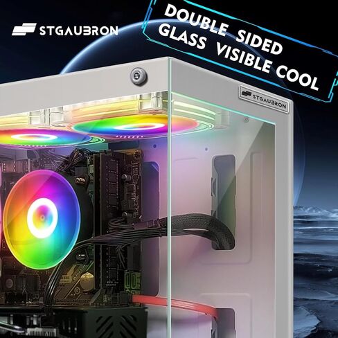 كمبيوتر سطح المكتب للألعاب STGAubron، GeForce RTX 3070 8G، Intel الجيل الحادي عشر Core i7-11700KF حتى 5.0G، 32G DDR4، 2T SSD، 600M WiFi، BT 5.0، مروحة RGB x 9، لوحة مفاتيح وماوس ولوحة ماوس RGB، W11H64 in Kuwait
