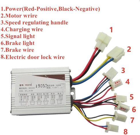 Tbest 500W Electric Bicycle Speed Controller with Throttle,Motor Brushed Speed Controller Throttle Grip for Electric Bicycle Scooter Tricycle in Saudi Arabia
