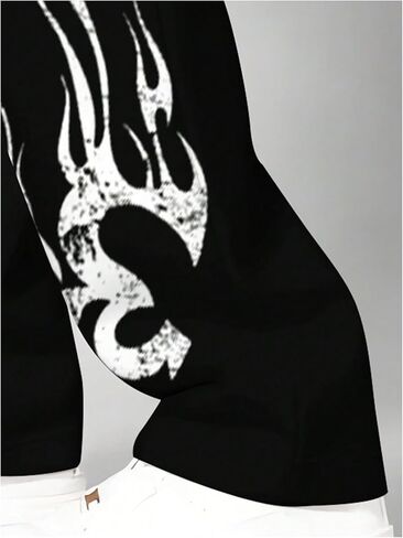 Men's Y2K Flared Sweatpants Letter Graphic Drawstring Waist Joggers Drippy Pants in Kuwait