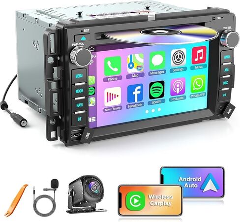 4G+64G Android 13 Car Radio for Chevy Silverado GMC Sierra Buick Enclave Yukon, 7" IPS Touch Screen Car Stereo Build-in GPS Wireless CarPlay/Android Auto, Backup Camera/DSP/SWC in Kuwait