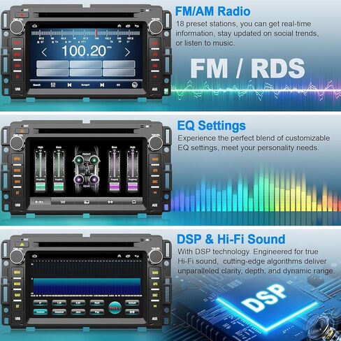 4G+64G Android 13 Car Radio for Chevy Silverado GMC Sierra Buick Enclave Yukon, 7" IPS Touch Screen Car Stereo Build-in GPS Wireless CarPlay/Android Auto, Backup Camera/DSP/SWC in Kuwait
