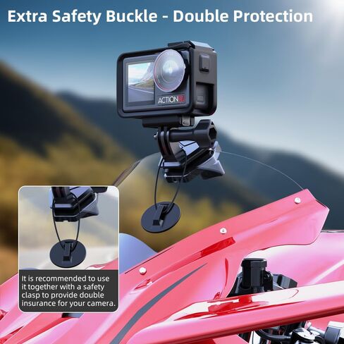 SUREWO Motorcycle Windshield Clip for Go pro,Magnetic Motorcycle Windshield Clip Camera Mount Compatible with Gopro Hero 13/12/11/10/9/8/7,DJI Action 5 Pro 4 3 2 in Kuwait