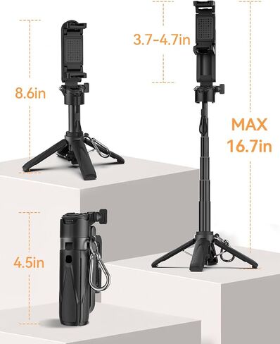Takerers for Magsafe Tripod for iPhone 【حجم الجيب】 4-in-1 عصا شخصية مغناطيسية محمولة من أجل iPhone Stand لتسجيل الفيديو travel 【ترقية 4 أرجل tripod magnetic phone مع Remote in Kuwait