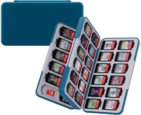 حافظة بطاقات ألعاب JINGDU ذات 48 فتحة لمحبي ألعاب Switch، حامل علبة خرطوشة الألعاب لألعاب Switch/NS/OLED/Lite يمكنها تخزين 48 بطاقة ألعاب و24 بطاقة SD صغيرة، هيكل صلب، بطانة من السيليكون، قطة لطيفة in Kuwait