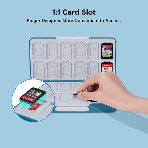 حافظة بطاقات ألعاب JINGDU ذات 48 فتحة لمحبي ألعاب Switch، حامل علبة خرطوشة الألعاب لألعاب Switch/NS/OLED/Lite يمكنها تخزين 48 بطاقة ألعاب و24 بطاقة SD صغيرة، هيكل صلب، بطانة من السيليكون، قطة لطيفة in Kuwait