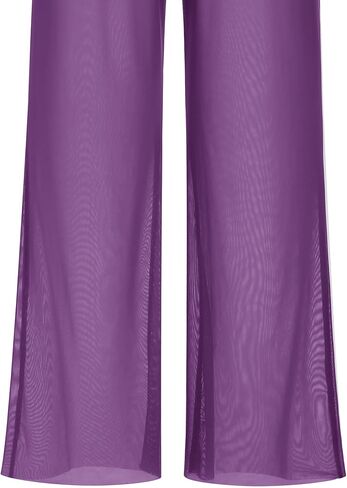 Odasdo Women Gryrical Dance Comple Tops Two Tank Tank Tops with Mesh Wide Leg Pants in Saudi Arabia