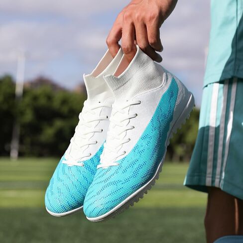 Soccer Cleats for Mens Womens Football Shoes Turf Soccer Shoes Indoor/Outdoor High-top Football Cleats AG/FG in Saudi Arabia