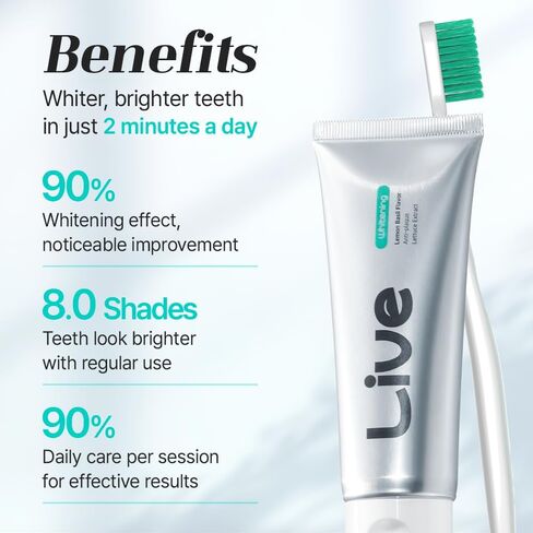 Whitening Toothpaste 80g - Fluoride-Free Stain Removal, Strengthens Enamel, Natural Ingredients, Fresh Mint Flavor in Saudi Arabia