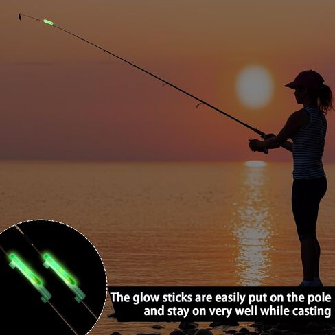 350 Pcs Clip on Fishing Glow Sticks Bulk for Rod Tips 1.5 Inch Mini Glow in The Dark Stick for Fishing Poles Green Small Fishing Glow Rods for Night Fishing in Kuwait