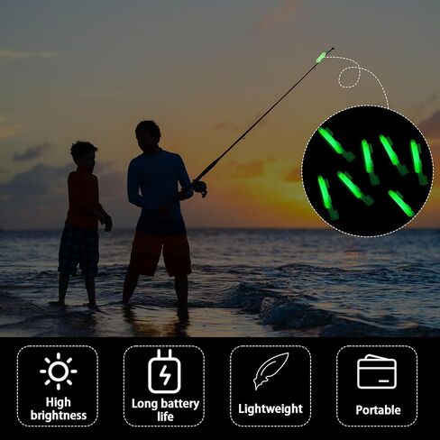 350 Pcs Clip on Fishing Glow Sticks Bulk for Rod Tips 1.5 Inch Mini Glow in The Dark Stick for Fishing Poles Green Small Fishing Glow Rods for Night Fishing in Kuwait