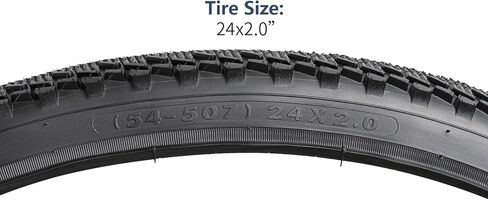 yunscm 24 "إطارات الدراجة 24x2.0/53-507 و 24" أنابيب الدراجة الثقيلة صمام Schrader متوافق مع جميع دراجة التضاريس 24 × 1.95 24 × 2.0 24x2.10 إطارات الدراجات والأنابيب (Y-835) in Kuwait