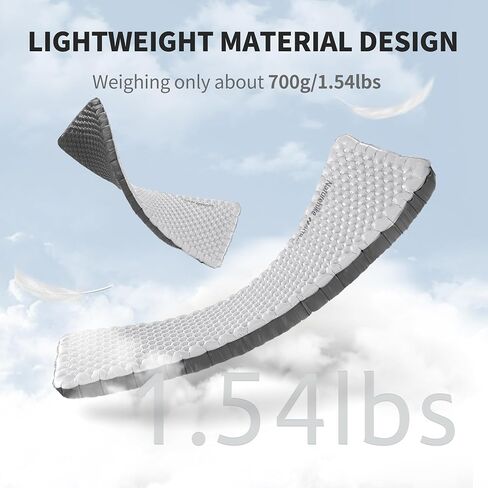 Naturehike 20oz Ultralight Sleeping Pad with Sidewalls, Insulated Inflatable Sleeping Pad 6.5R, Lightweight Sleeping Mat for Camping, Hiking, Backpacking, 10cm Thickened in Saudi Arabia