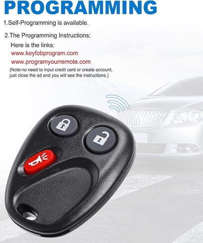 Key Fob with Uncut Trunk Car Key Fob, Remote Replacement Keyless Entry Remote for Chevy Suburban Traverse Tahoe, for GMC Acadia Yukon/Saturn Outlook,for Buick Enclave,OUC60270 & OUC60221,2 Pack in Kuwait