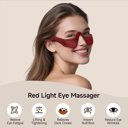 Under-Eye Red Light Therapy Device with Microcurren, 3D Contour Eye Massager for Dark Circles, Eye Bags & Wrinkles, Rechargeable Under Eye Treatment Device for Puffiness and Fine Lines in Saudi Arabia