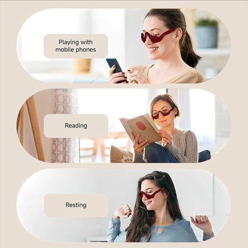 Under-Eye Red Light Therapy Device with Microcurren, 3D Contour Eye Massager for Dark Circles, Eye Bags & Wrinkles, Rechargeable Under Eye Treatment Device for Puffiness and Fine Lines in Saudi Arabia
